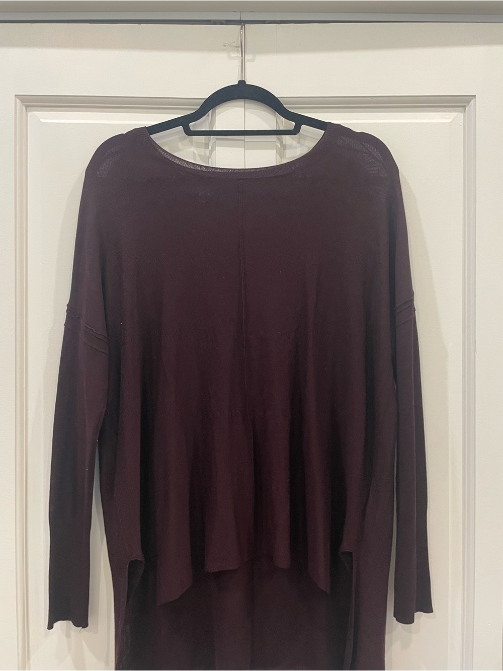 H&M Scoop Neck Oversized Sweater in Burgundy
